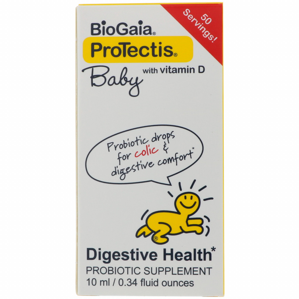 BioGaia, ProTectis, vauva, D-vitamiinilla, ruoansulatuskanavan terveydellä, probioottinen lisäys, 0,34 fl oz (10 ml)