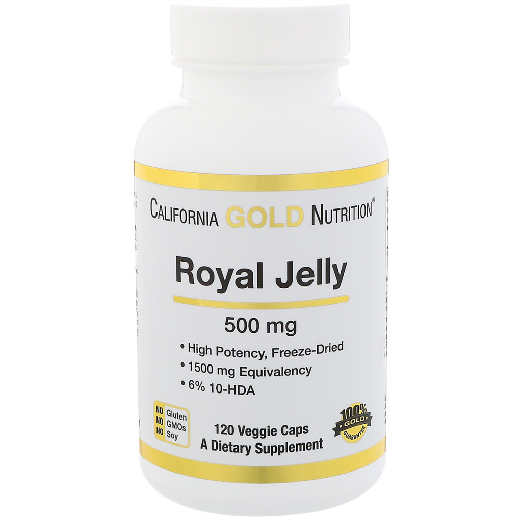 California Gold Nutrition, Gelée royale, 500 mg, 120 gélules végétales