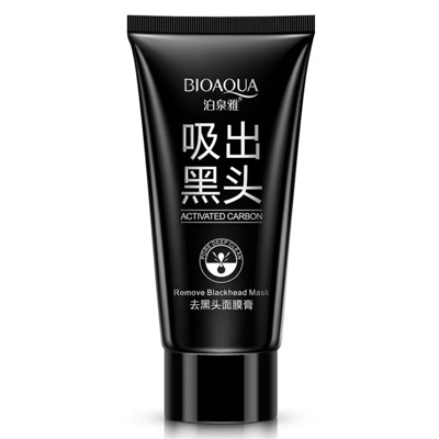 MASQUE NOIR AU CARBONE ACTIVÉ À PARTIR DE POINTS NOIRS ET DE POUSSIÈRE, BIOAQUA